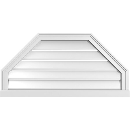 Ekena Millwork Octagonal Top Surface Mount PVC Gable Vent w/ 2"W x 2"P Brickmould Sill Frame, 36"W x 18"H GVPOT36X1803SF